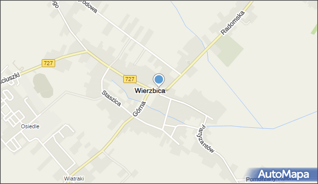 Wierzbica powiat radomski, Plac Jana Pawła II, mapa Wierzbica powiat radomski