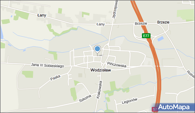 Wodzisław, Plac Wolności, mapa Wodzisław