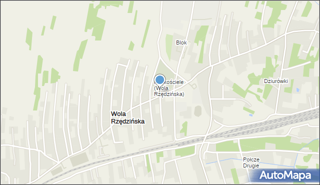 Wola Rzędzińska, Plac Bohaterów Armii Krajowej, mapa Wola Rzędzińska