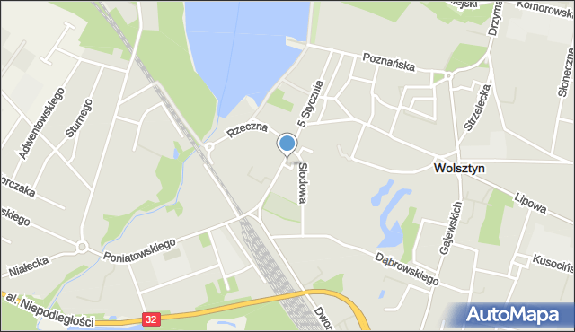 Wolsztyn, Plac Hoene-Wrońskiego Józefa Marii, mapa Wolsztyn