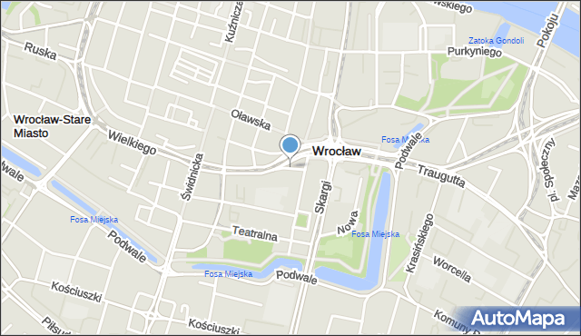 Wrocław, Plac św. Krzysztofa, mapa Wrocławia