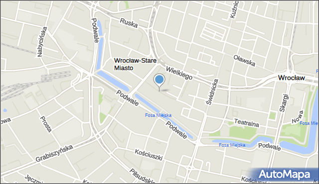 Wrocław, Plac Wolności, mapa Wrocławia