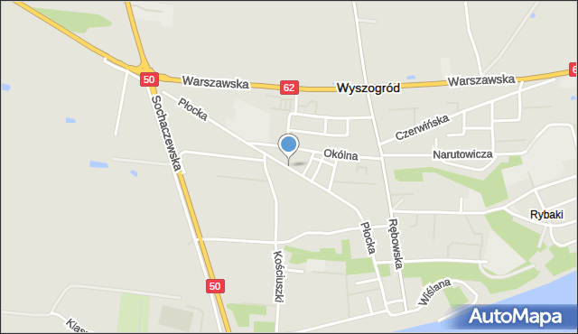 Wyszogród powiat płocki, Płocka, mapa Wyszogród powiat płocki