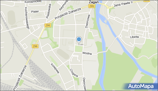 Żagań, Plac Orląt Lwowskich, mapa Żagań
