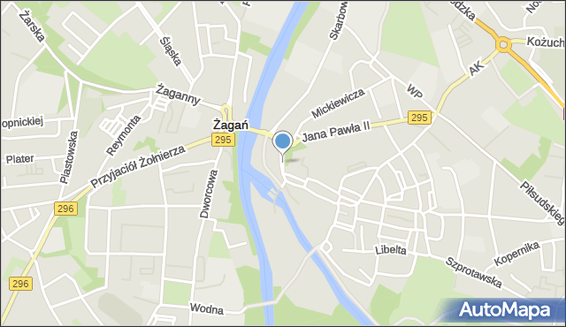 Żagań, Plac Wolności, mapa Żagań