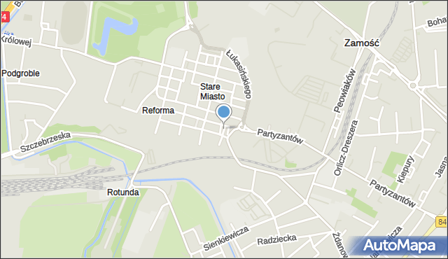 Zamość, Plac Wolności, mapa Zamościa