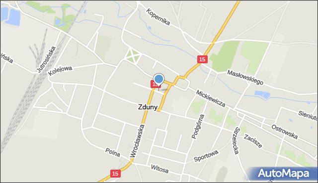 Zduny powiat krotoszyński, Plac 700-lecia, mapa Zduny powiat krotoszyński