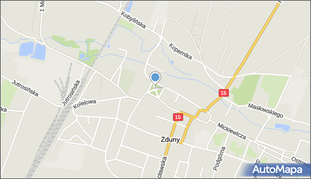 Zduny powiat krotoszyński, Plac Kościuszki Tadeusza, gen., mapa Zduny powiat krotoszyński