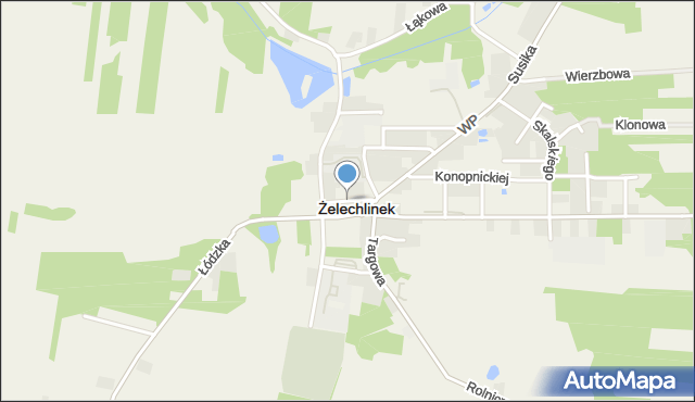 Żelechlinek, Plac Tysiąclecia Państwa Polskiego, mapa Żelechlinek