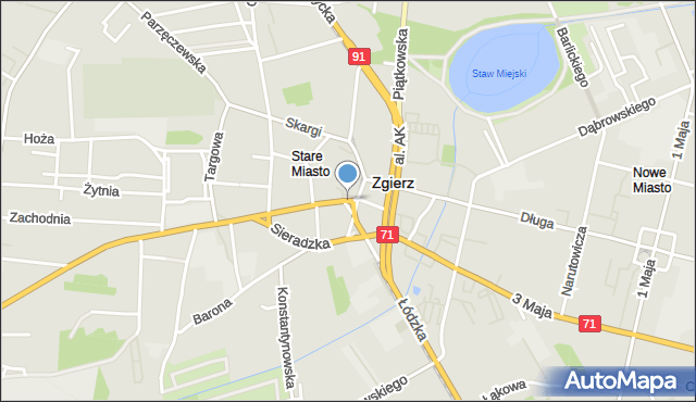 Zgierz, Plac Jana Pawła II, mapa Zgierz
