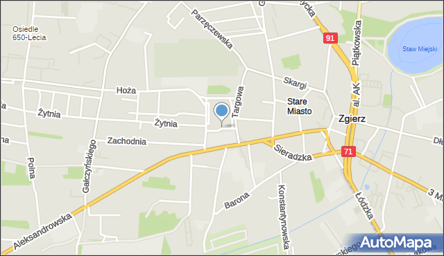Zgierz, Plac Targowy, mapa Zgierz