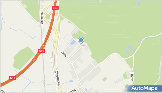 Złotkowo, Platynowa, mapa Złotkowo