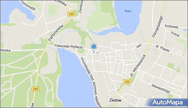 Złotów, Plac Kościuszki Tadeusza, gen., mapa Złotów