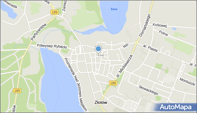 Złotów, Plac Paderewskiego Ignacego Jana, mapa Złotów