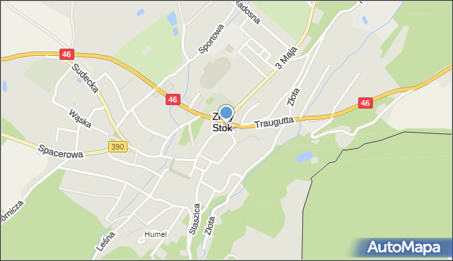Złoty Stok, Plac Mickiewicza Adama, mapa Złoty Stok
