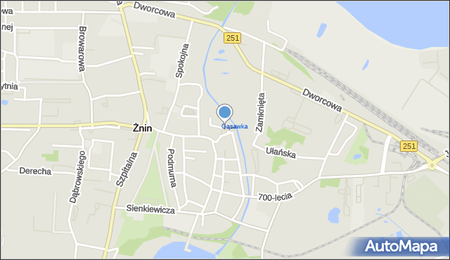 Żnin, Plac Działowy, mapa Żnin