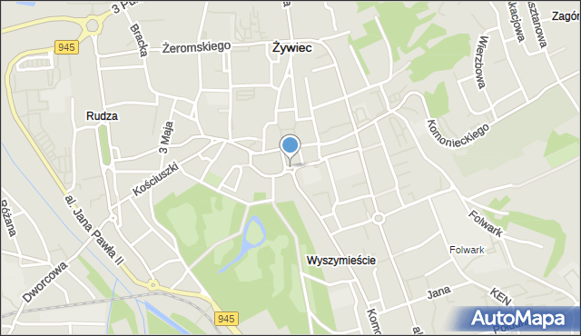 Żywiec, Plac Mariacki, mapa Żywiec