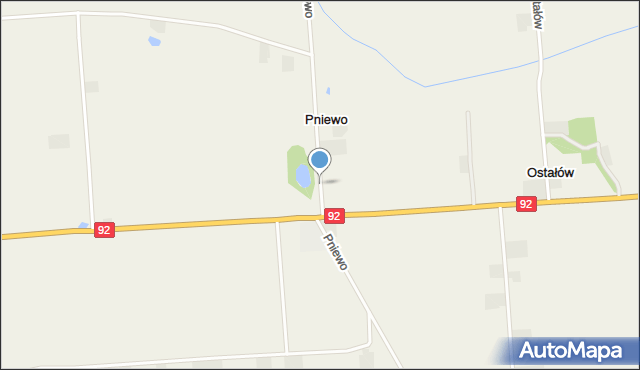 Pniewo gmina Chodów, Pniewo, mapa Pniewo gmina Chodów