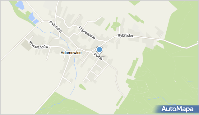Adamowice gmina Lyski, Polna, mapa Adamowice gmina Lyski