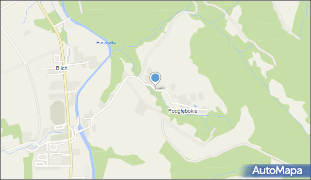 Baligród, Podgłębokie, mapa Baligród