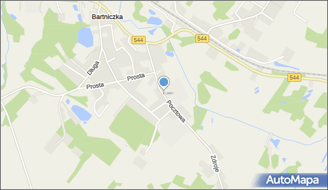 Bartniczka, Pocztowa, mapa Bartniczka