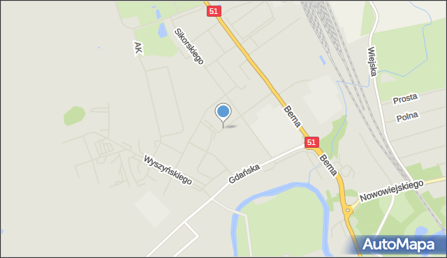 Bartoszyce, Popiełuszki Jerzego, bł. ks., mapa Bartoszyce