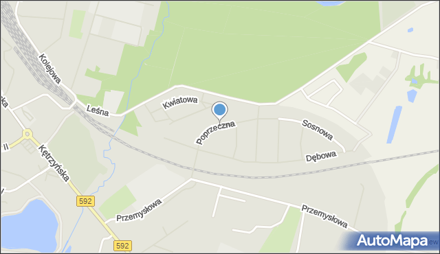 Bartoszyce, Poprzeczna, mapa Bartoszyce