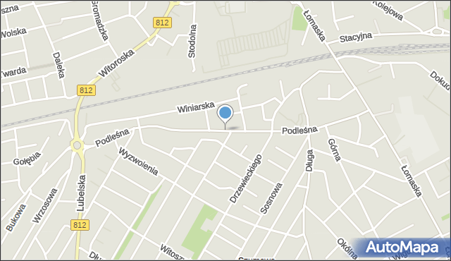 Biała Podlaska, Podleśna, mapa Białej Podlaskiej