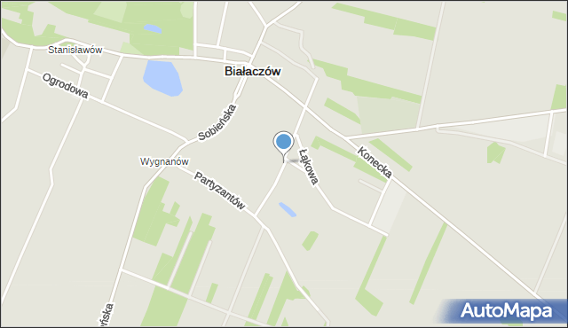 Białaczów, Polna, mapa Białaczów