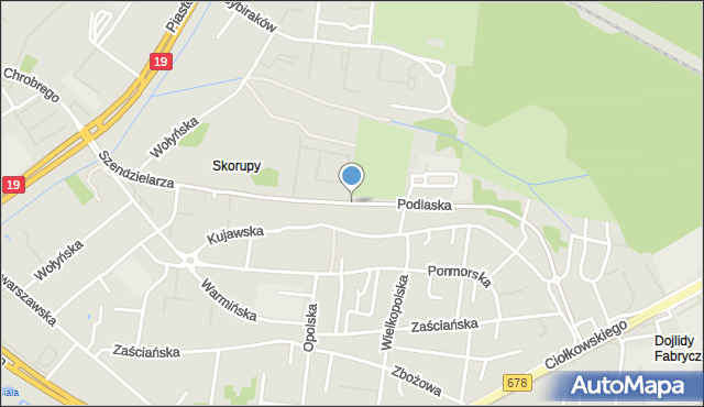 Białystok, Podlaska, mapa Białegostoku