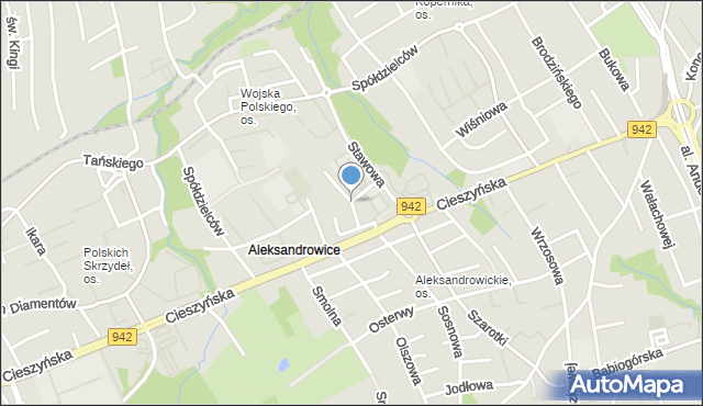 Bielsko-Biała, Podchorążych, mapa Bielsko-Białej