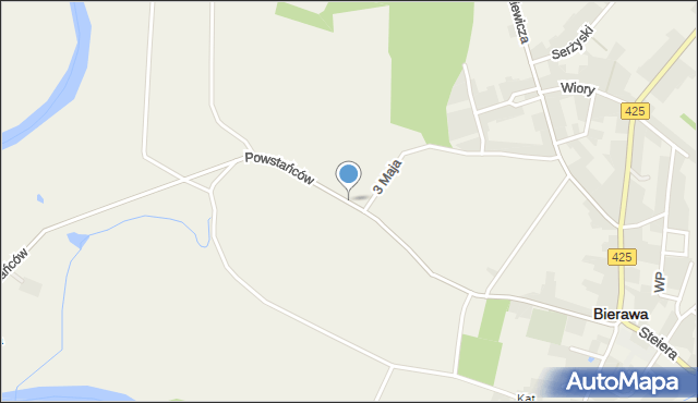 Bierawa, Powstańców, mapa Bierawa