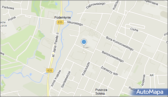 Biłgoraj, Pojaska Stanisława, dr., mapa Biłgoraj