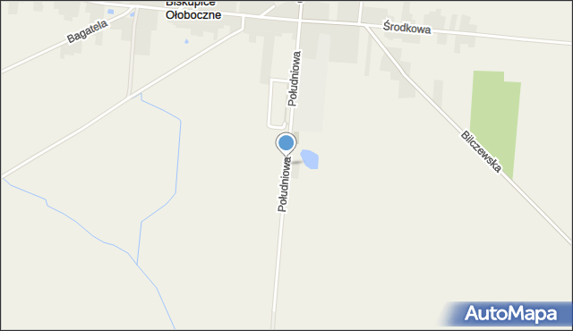 Biskupice Ołoboczne, Południowa, mapa Biskupice Ołoboczne