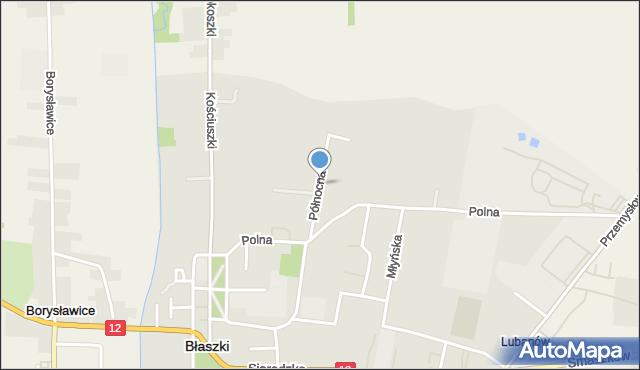 Błaszki, Północna, mapa Błaszki