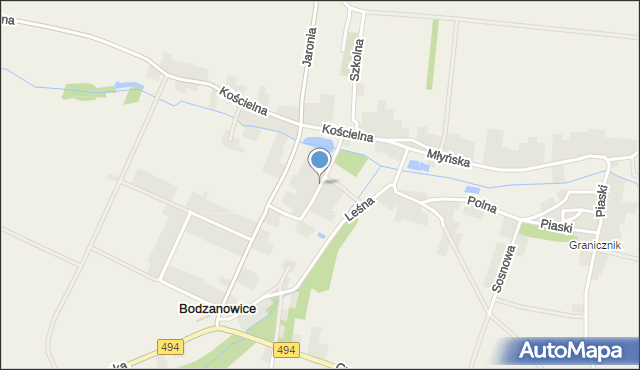 Bodzanowice, Powstańców Śląskich, mapa Bodzanowice
