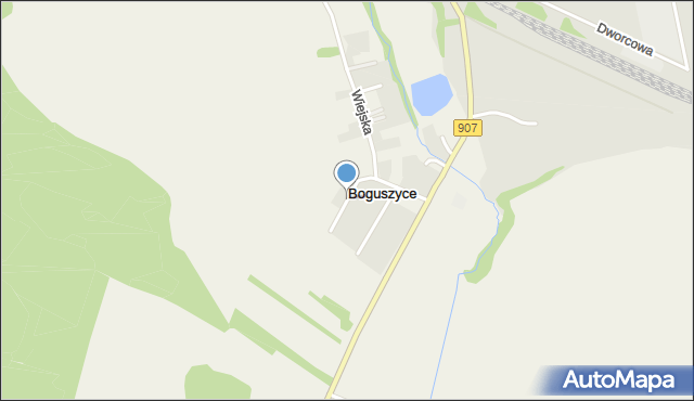 Boguszyce gmina Toszek, Polna, mapa Boguszyce gmina Toszek