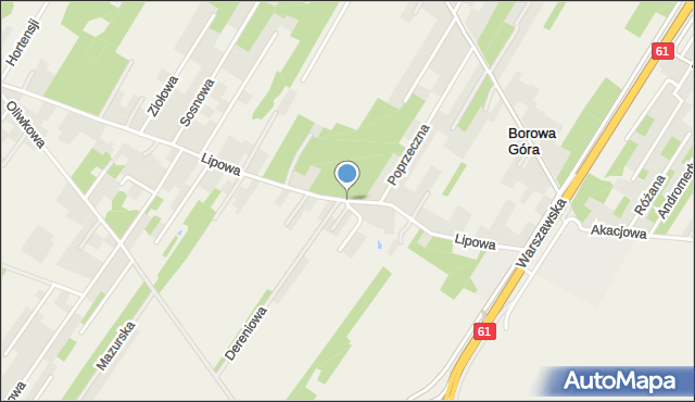 Borowa Góra gmina Serock, Pod Lipą, mapa Borowa Góra gmina Serock
