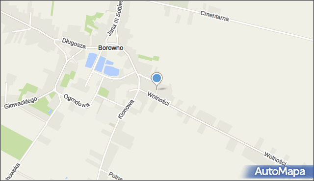 Borowno, Poprzeczna, mapa Borowno