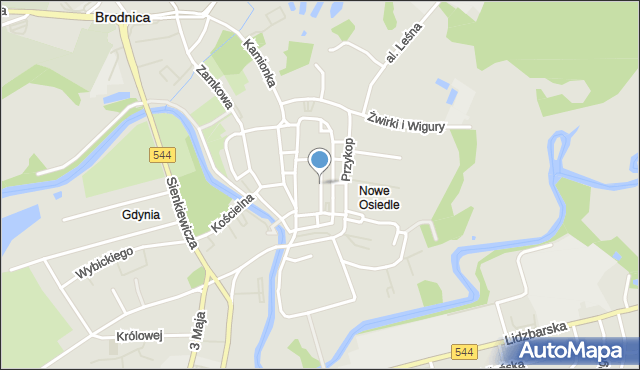 Brodnica, Pocztowa, mapa Brodnica