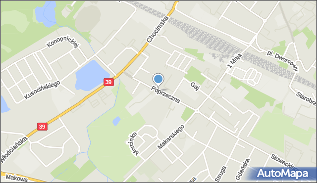 Brzeg, Poprzeczna, mapa Brzeg