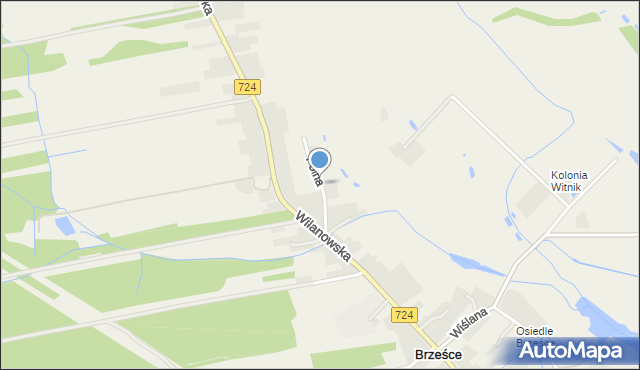 Brześce gmina Góra Kalwaria, Polna, mapa Brześce gmina Góra Kalwaria