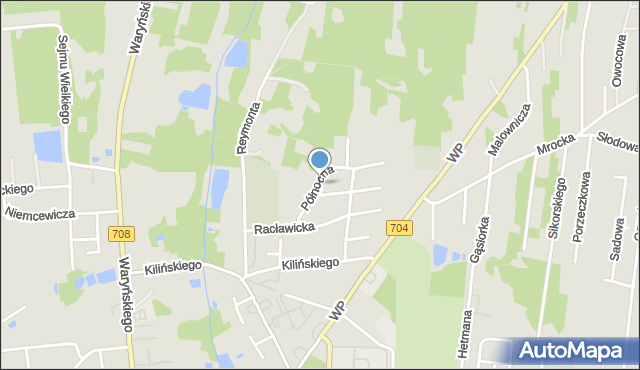 Brzeziny, Północna, mapa Brzeziny