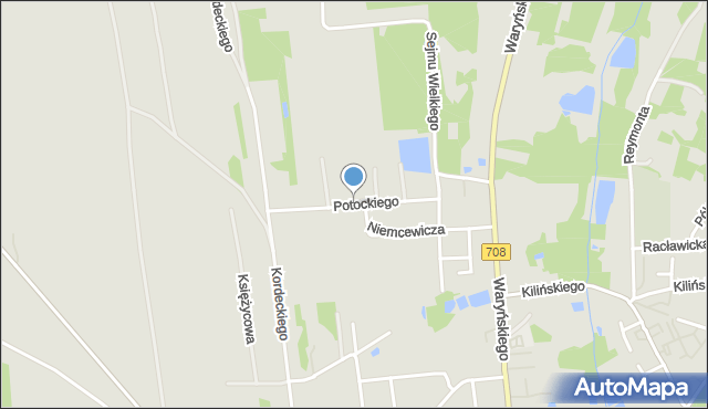 Brzeziny, Potockiego Ignacego, mapa Brzeziny