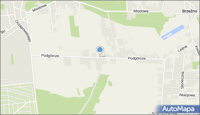 Brzeźno gmina Krzymów, Podgórcze, mapa Brzeźno gmina Krzymów