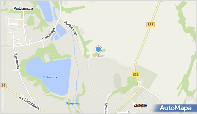 Bychawa, Podzamcze, mapa Bychawa