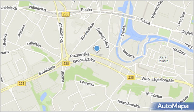Bydgoszcz, Poznańska, mapa Bydgoszczy