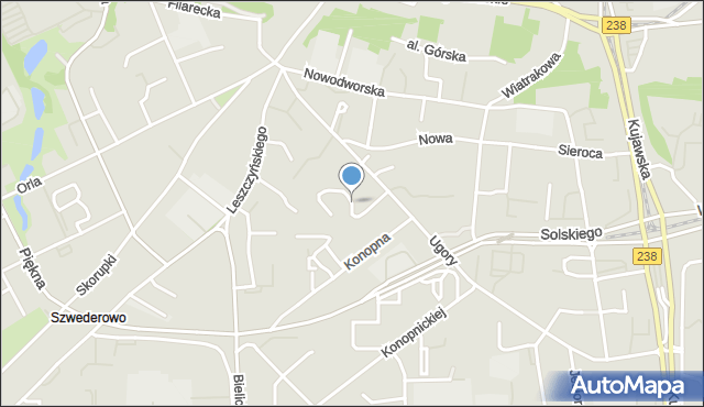 Bydgoszcz, Podhalańska, mapa Bydgoszczy