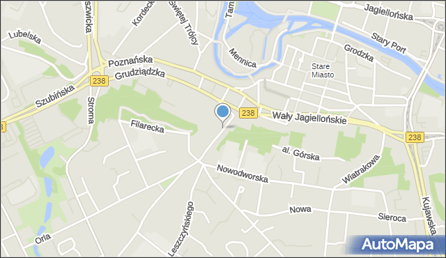 Bydgoszcz, Podgórna, mapa Bydgoszczy