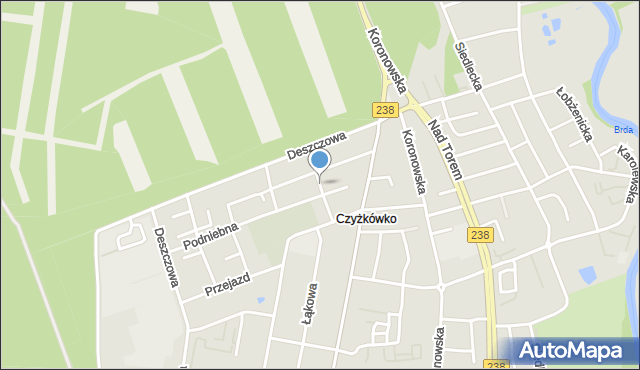 Bydgoszcz, Pod Borem, mapa Bydgoszczy